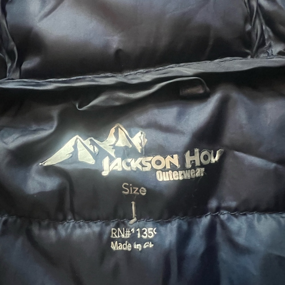 Jackson Hole Outerwear Mens Navy Blue Hooded Puffer Jacket Large RN 113593 - Picture 3 of 4